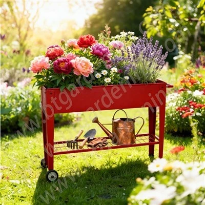 Aiuola Rialzata da Giardino con Ruote 110 X 36 X 80 cm